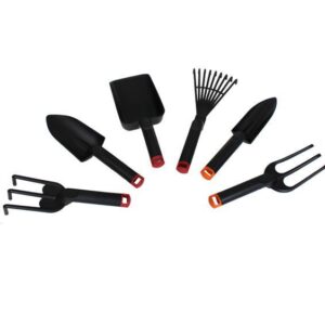 6-Piece Out of doors Backyard Instrument Set – Mini Plastic Instruments Together with Handheld Shovel and Rake for Planting