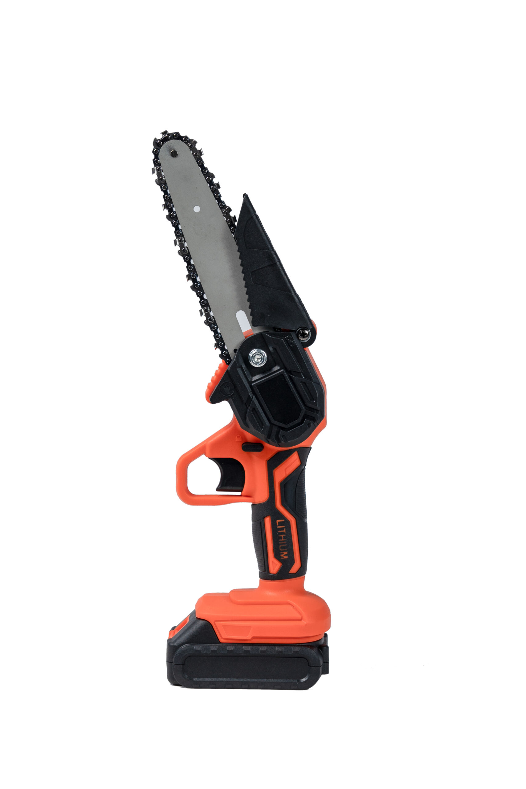 Compact Industrial Mini Cordless Electrical Chainsaw with 185mm Blade – One-Handed Device for Woodworking and Backyard Pruning